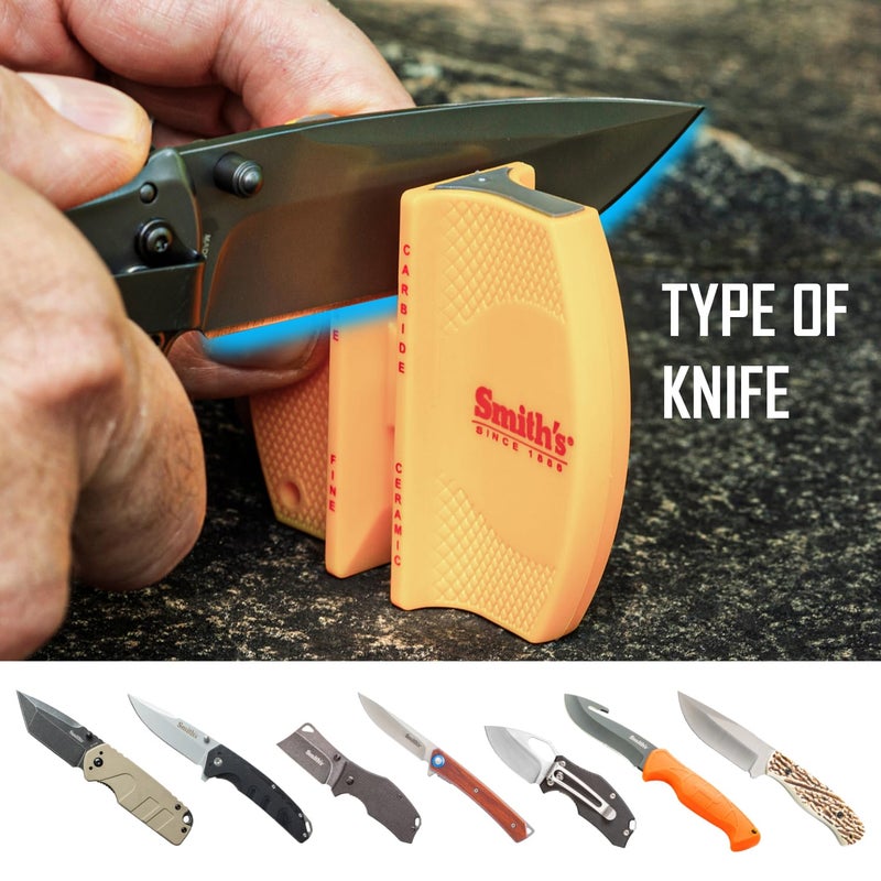Smith's CCKS 2-Step Knife Sharpener - Yellow - 2-Step Preset Coarse & Fine Slots - Outdoor Handheld Knife Sharpener - Fishing, Hunting, Fillet, Pocket Knives - Compact Plastic Portable Keychain Tool - Image 4